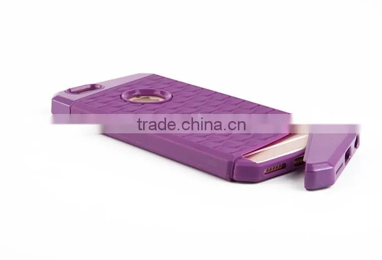 Credit card pocket TPU and PC mobile phone cover for iphone 6 plastic case for iphone 6 case