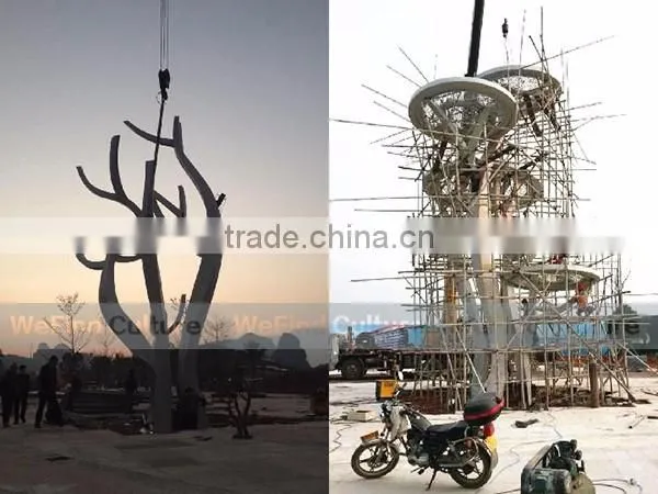 Large Metal Tree Abstract Sculpture for Park Architecture