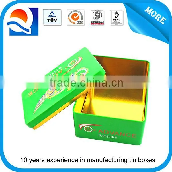 Full color metal tin box for batteries