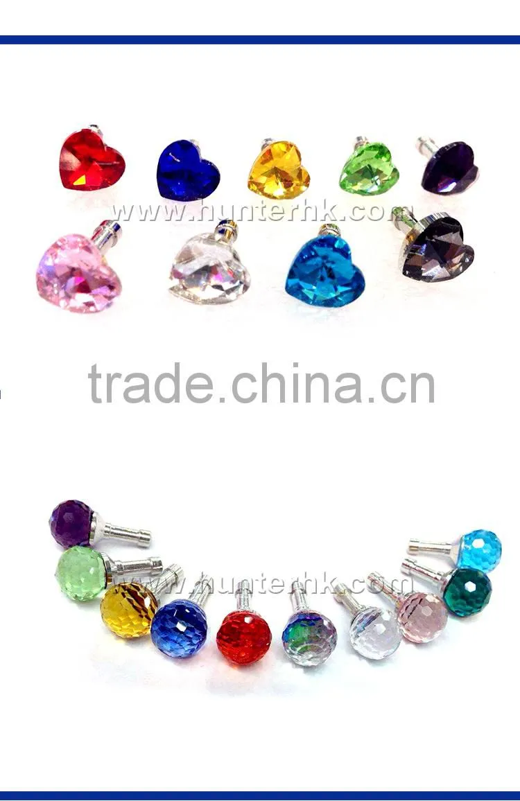 Glaring Diamond Ball Cell Phone Dust Plug Charm