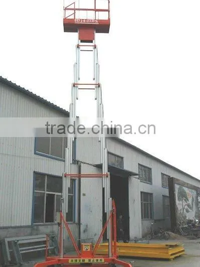 hydraulic double mast aluminum portable man lifts for painting