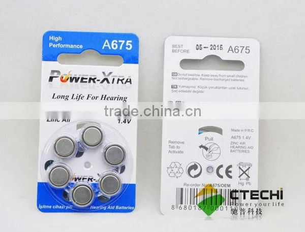 1.4v hearing aid battery a675