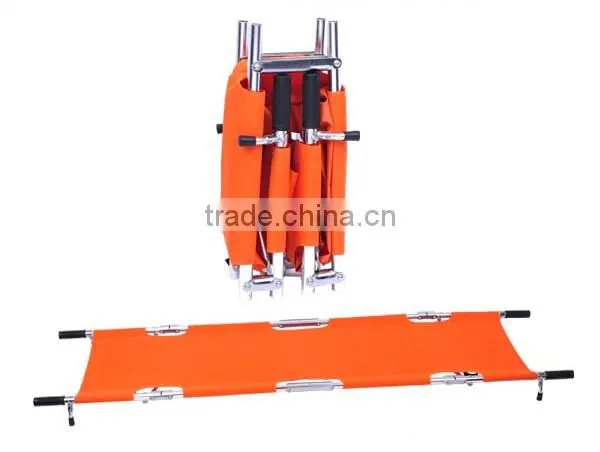 Emergency folding rescue ambulance stretcher with wheels