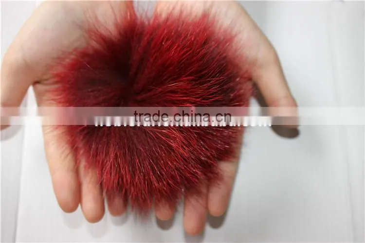 12 CM Dyed Fox Fur Balls Real Fox Fur Pom Poms Garment Accessory
