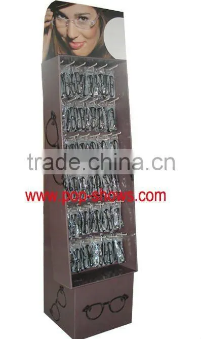 Cardboard sales display rack for sunglasses display stand