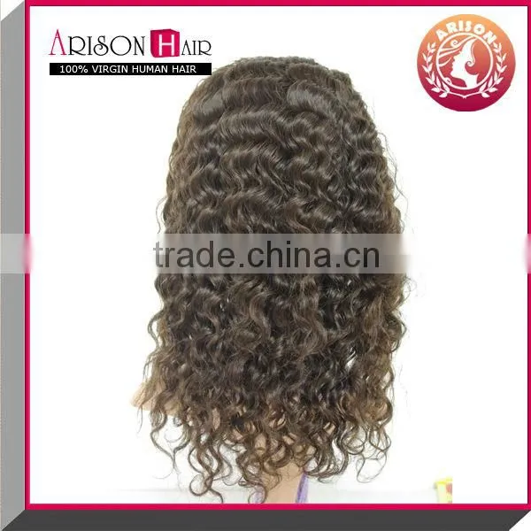 china wholesale 100% virgin brazilian hair full lace wig curly with baby hair