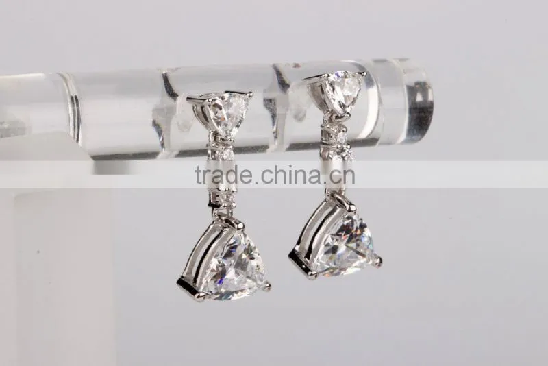 Dignity silver earring design diamond drop shape earring 2015