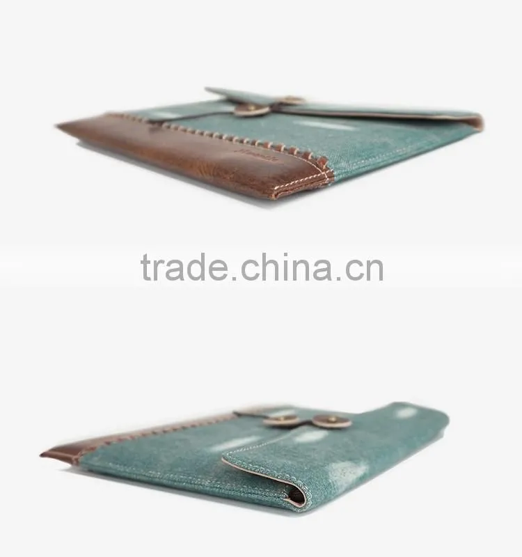 Latest Style High Quality denim genuine leather case for ipad