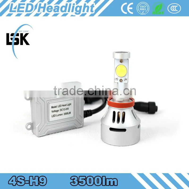 LANSEKO powerful OEM 4s led headlight 12v 24v 35w h9 waterproof led headlamp for all cars