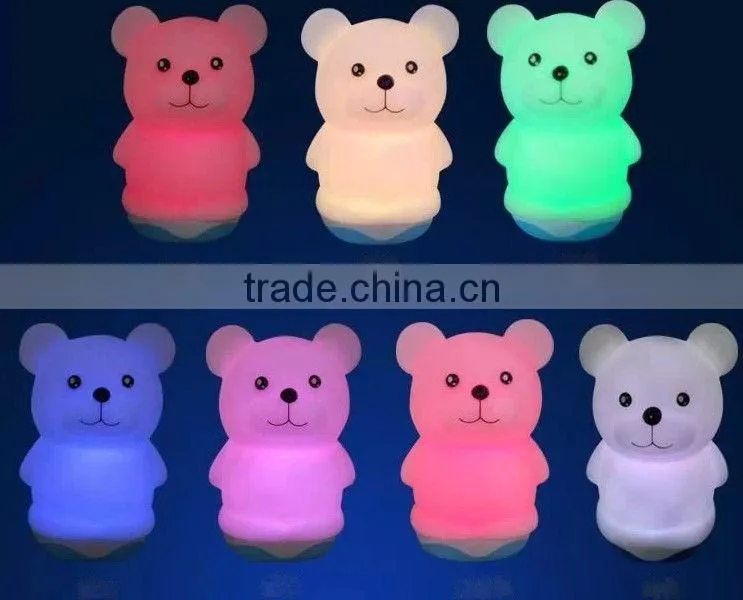 The bear Portable Night-Light with Rainbow Color Change