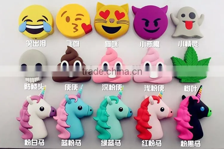 (Cartoon Emoji) Hot Promotion horse corn emoji purple unicorn power bank mint unicorn charger emoji power