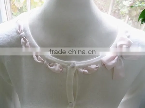 Girl's short knitting wear,white full sleeve cardigan design