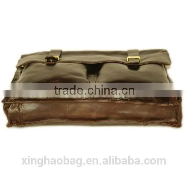 2014 branded men's briefcase brown leather briefcase bag
