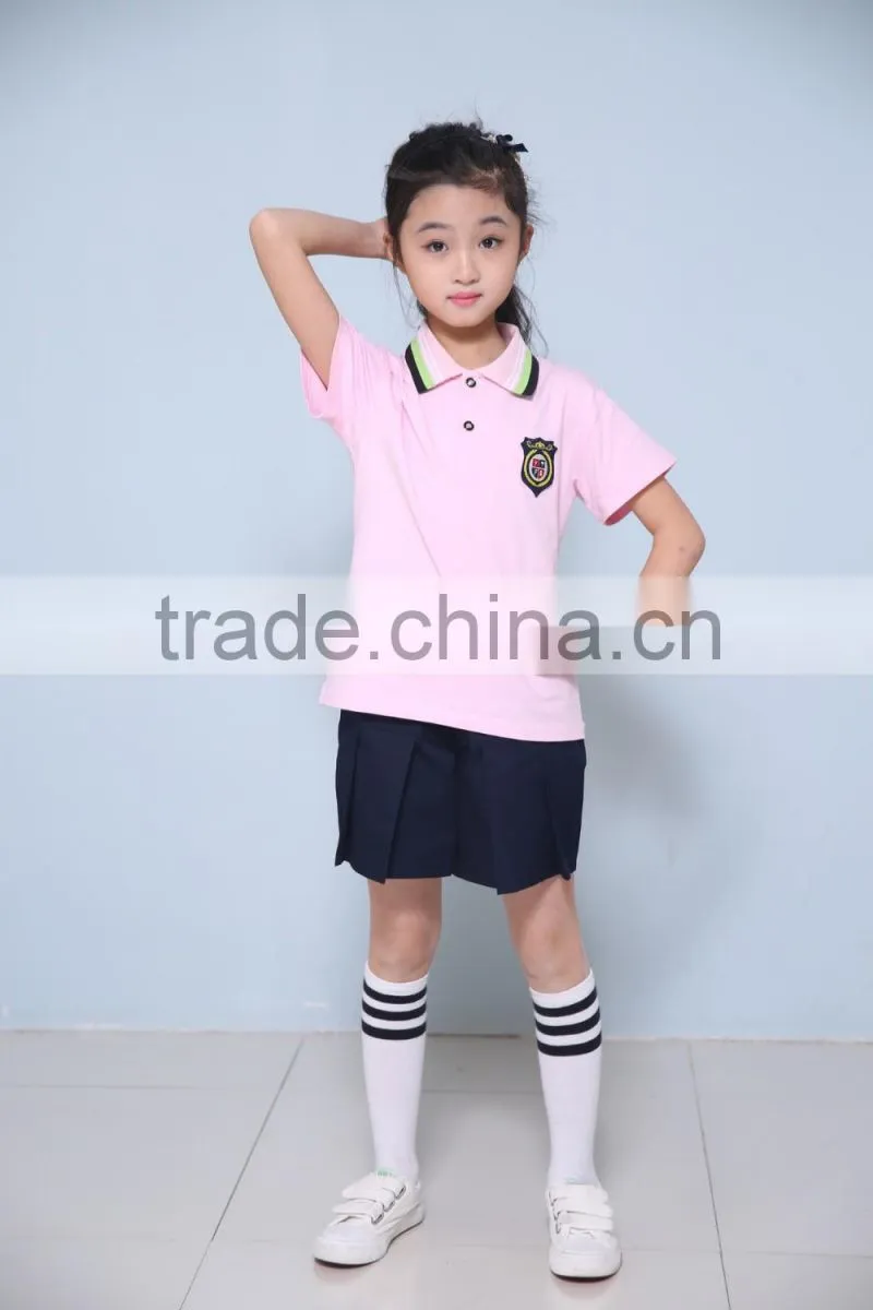 Custom Summer Children School Uniform Tshirt and Short Pants