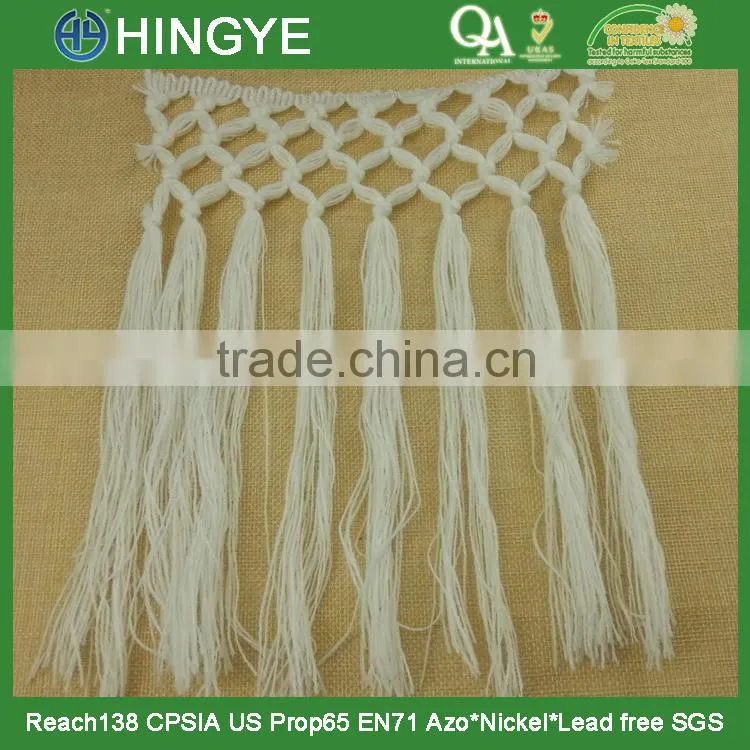wholesale white cotton tassel long fringe trim H1546