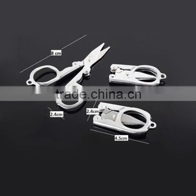 Diamond Spear Hot Sale Home Portable Folding Scissors Mini Folding Foldable Scissors Travel Scissor Color Silver