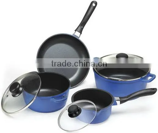 Eco-Friendly 7pc cast aluminium non stick dinnerware set