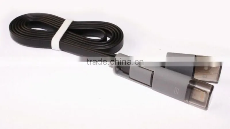 Good looking usb multi 2 in 1 charger data cable ,2 in 1 usb cable for cell phone