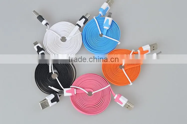 2015 universal flat low profile usb to micro usb cable for smart phone