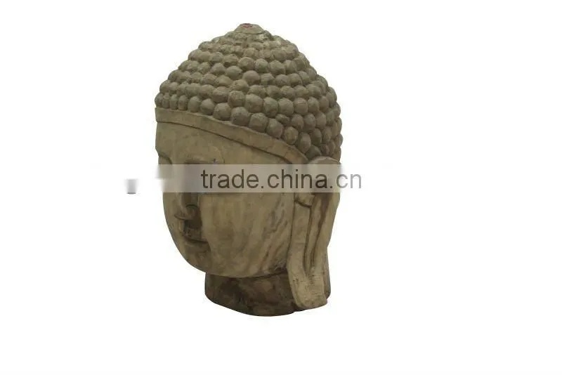 Chinese antique wooden caving buddha head
