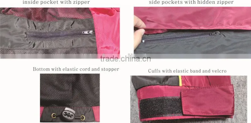 Custom printed waterproof jacket with mesh lining