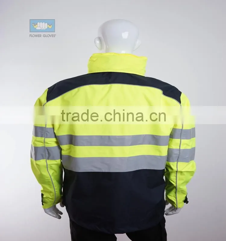 EN 343 EN 471 waterproof and breathable reflective running jacket