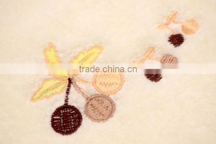 new zero twisted embroidery zero twist terry cotton towel with artificial cherry