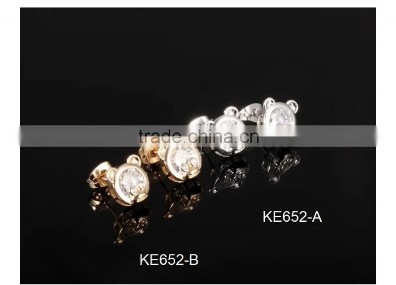 2015 best selling wholesale fashion jewelry austrian crystal bear earring for women