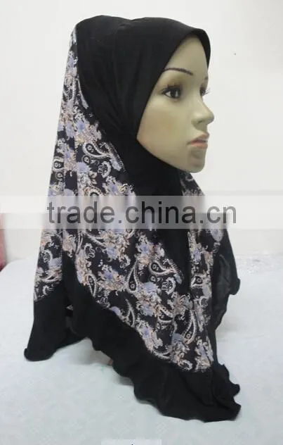 H285 new style one piece hijab with prints