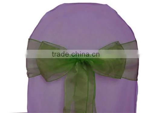Green Chair Decoration Tie Organza Sash for Banquet