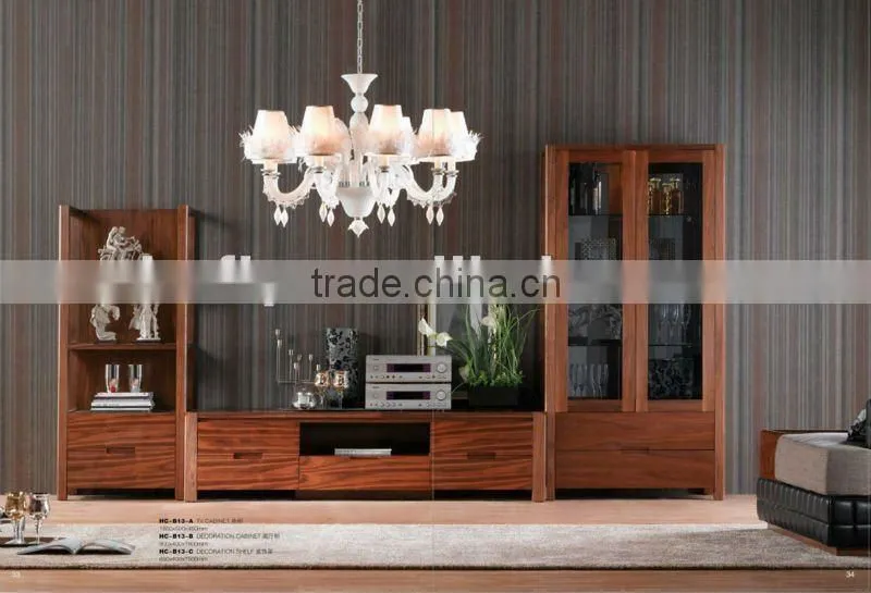 Modern solid wood living room wall unit