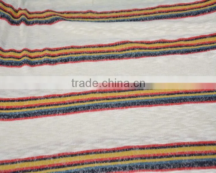 Jiufan Textile Good Quality Yarn Dyed Striped Hacci Soft Rayon Polyester Knitting Fabric