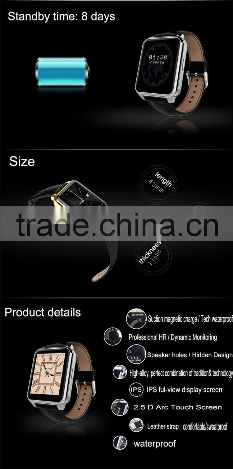 2015 F2 bluetooth Smart Watch Support Gesture and Voice Control MTK2502 1.55" IPS Screen For IOS and Android Smart Phone