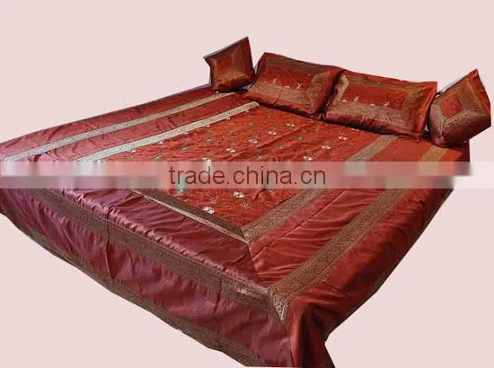 Luxury Lovely Silk Embroidered Bedspread Bedsheets in India