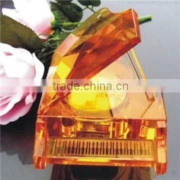 Wholesale Unique design black color crystal piano model with music for wedding favors