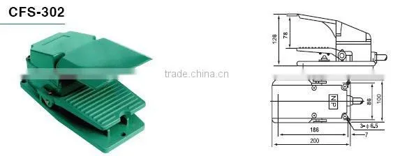 New plastic aluminum foot switch