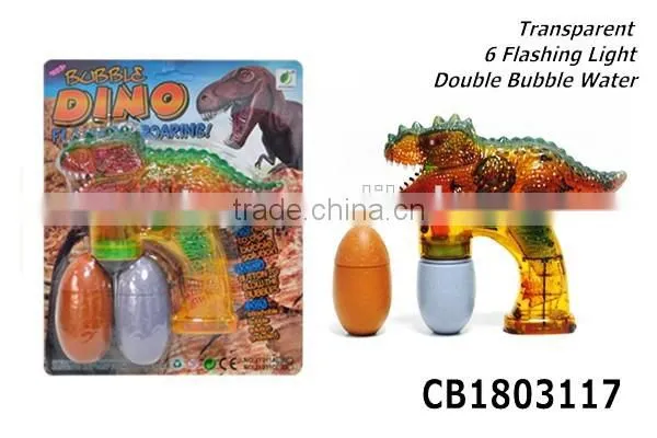 CB1803117 Wholesale Summer Toys 6 Flashing Light Outdoor Toys Eletric Dinosaurs Bubble Gun with Double Bubble Water