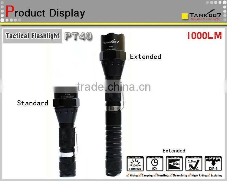 TANK007 PT40 tactical led torch with 1000lm PT40