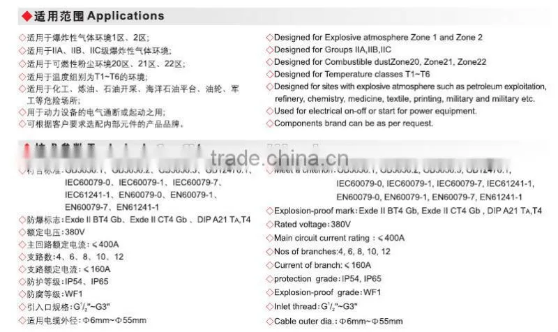 BXQ Exde Explosion proof power distribution panel from chinese gold supplier