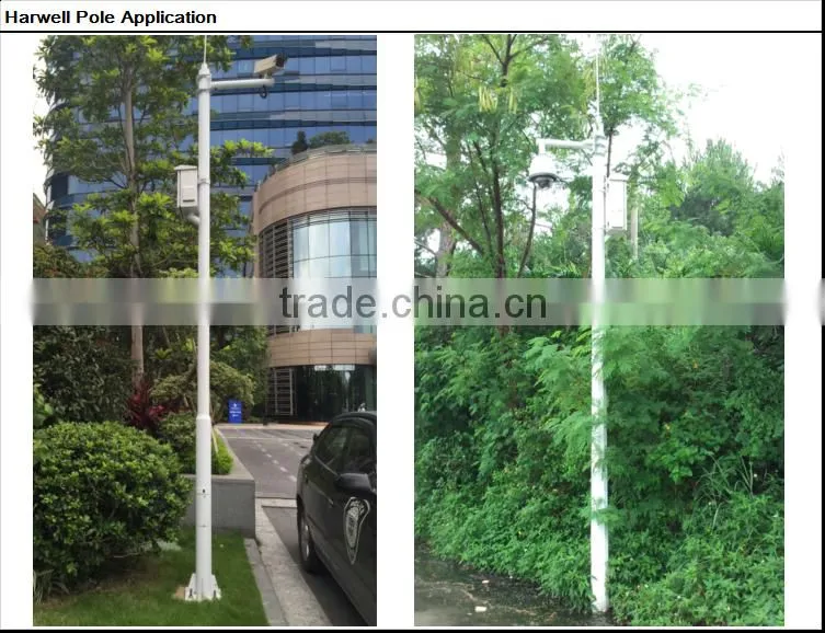 Harwell security monitoring CCTV camera mounted pole,galvanized steel pole