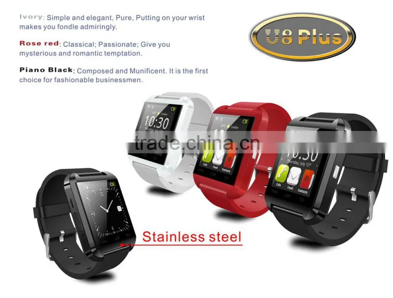 u8 Bluetooth Smartphone WristWatch U8 plus U Watch for iPhone Samsung S4/Note2/Note3 Android Phone ,ISO System