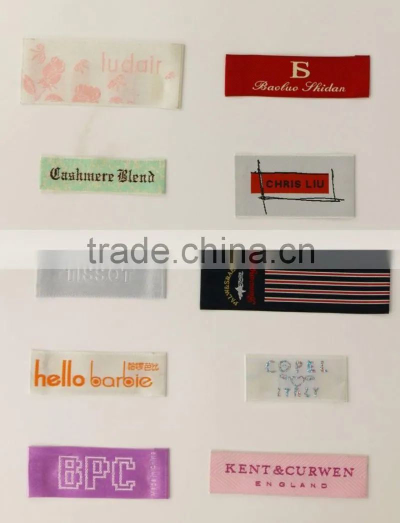 Customized Garment Brand Woven Label/Neck Label/Main Label For Clothing