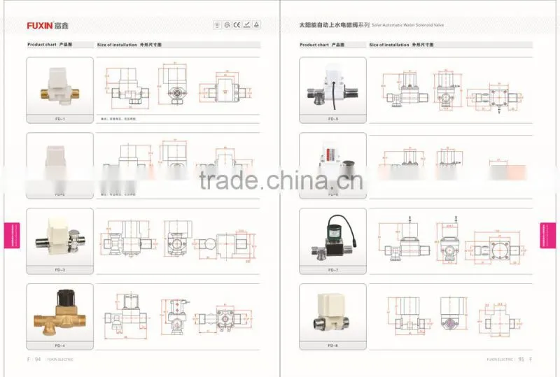 water feeding system auto solar water solenoid valve magnetic valve sensor sanitary ware