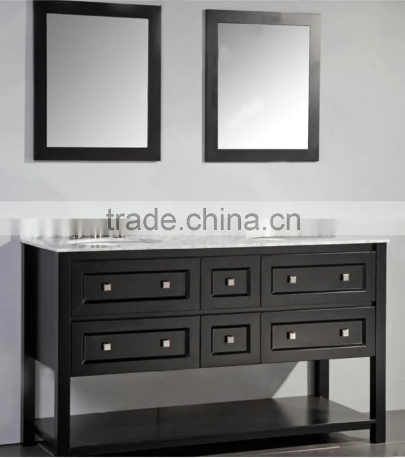 modern mdf waterproof bathroom double sink vanity RA309