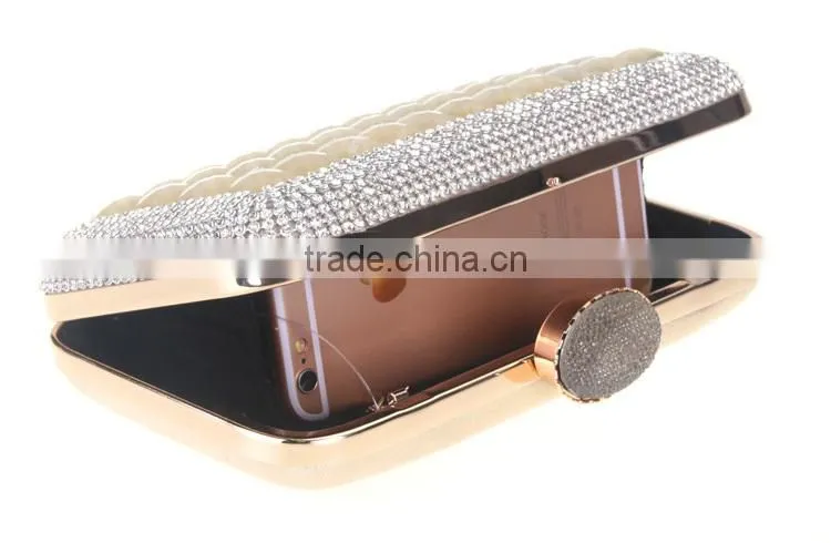 New products glass and rhinestone evening bag of women