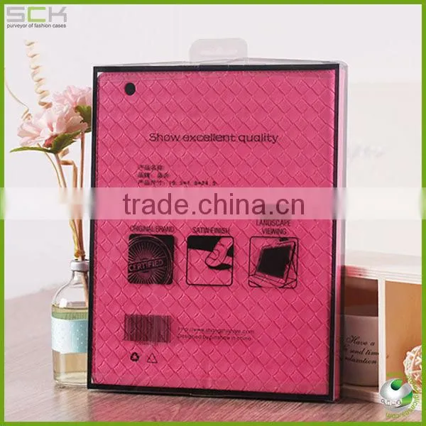 Woven Pattern Leather case For Ipad Case 2/3/4 with stand
