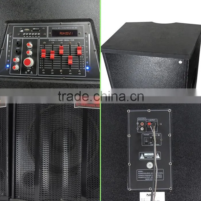 Supply all kinds of size active stage wooden speaker