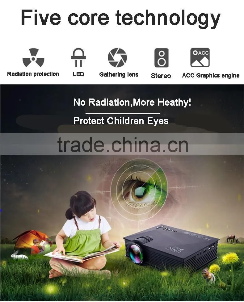 UC46 Mini LED LCD Projector Design by Portabel/ Simple for Game Use Wireless mini LED Projector