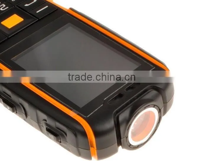 2016 NEW NO.1 A9 Mobile Phone A9 Rugged Waterproof Highlight Flashlight Strong Signal 4800mAh Power Bank Cell Phone 2.4inch