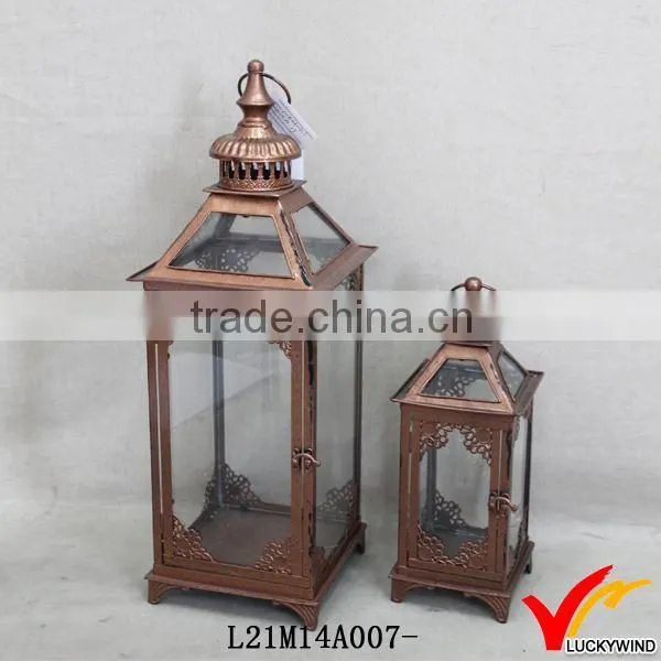 Antique Cast Iron Craft Metal Lantern for Candle